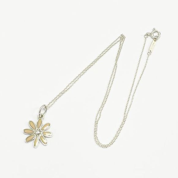 Tiffany Daisy Flower Necklace Silver
